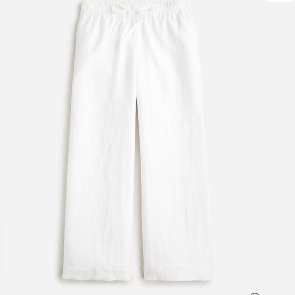 J.Crew 100% Linen Cropped Wide Leg Pants